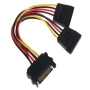 переходник питания для s-ata cablexpert cc-satam2f-01, 15pin (m)/2x15pin(f), на 2 sata устр, 15см 