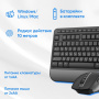 беспроводная клавиатура и мышь oklick s290w клав:черный мышь:черный usb multimedia (351701)