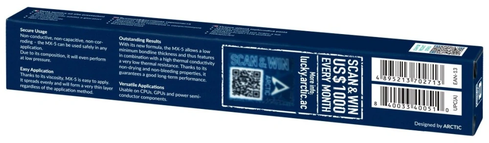 термопаста arctic mx-5 thermal compound 2-gramm  (actcp00044a)