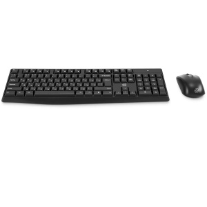 беспроводная клавиатура и мышь oklick s260w клав:черный мышь:черный usb multimedia (2066170)
