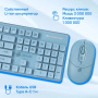 беспроводная клавиатура и мышь oklick s265w клав:голубой мышь:голубой usb bluetooth/радио multimedia