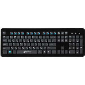 клавиатура oklick 870s черный usb беспроводная slim multimedia 368218