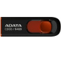 флешка 64гб a-data ac008-64g-rkd classic c008  usb2.0 красный/черный