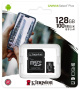 карта памяти microsd 128гб kingston sdcs2/128gb canvas select plus + adapter