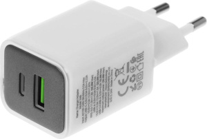 зарядное устройство hoco n46 glorious 20w 3a белый (pd+qc+afc) usb-a+type-c универсальное