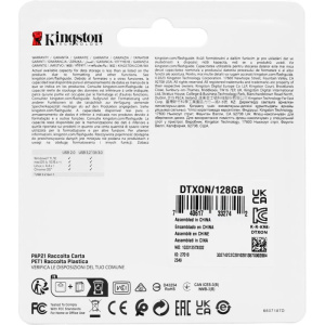 флешка usb 128гб kingston datatraveler exodia onyx dtxon/128gb usb3.2 черный