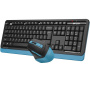 беспроводная клавиатура и мышь a4tech fstyler fg1035 черный/синий usb