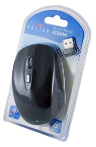 беспроводная мышка oklick 455mw black optical (1600dpi) cordless usb (5but)