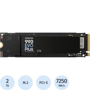 накопитель ssd m2 2tб samsung 990evo plus mz-v9s2t0bv nvme pcie 4.0 x4,  r/w 7150/6300