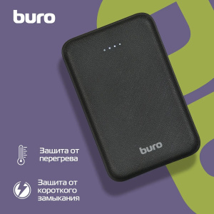 внешний аккумулятор buro t4-10000 10000mah 10w 2a 2xusb-a черный (t4-10000-bk)