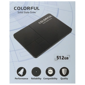 накопитель ssd 2.5 colorful sl500 512gb 2.5" client sata 6gb/s, 500/450, 3d nand,160tbw, 0