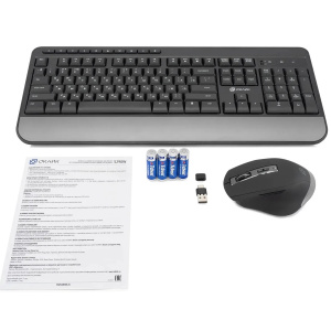 беспроводная клавиатура и мышь oklick s290w клав:черный мышь:черный usb multimedia (351701)