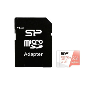 карта памяти microsd 256гб silicon power sp256gbstxdv3v1hsp 256gb high endurance v30 a1 + adapter