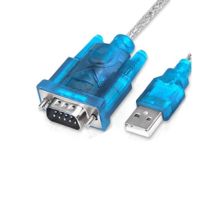кабель usb to com (usb-rs232) синий 1.5м  крепление болты
