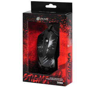 мышка oklick 399m stigma черный оптическая (1000dpi) usb (3but)