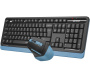 беспроводная клавиатура и мышь a4tech fstyler fgs1035q черный/синий
