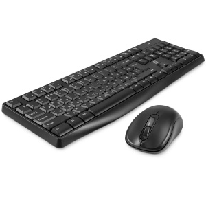 беспроводная клавиатура и мышь oklick s260w клав:черный мышь:черный usb multimedia (2066170)