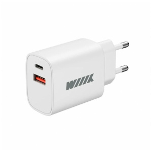зарядное устройство wiiix unn-4-2-03-qcpd 20w 3a (pd+qc) usb-c/usb-a белый