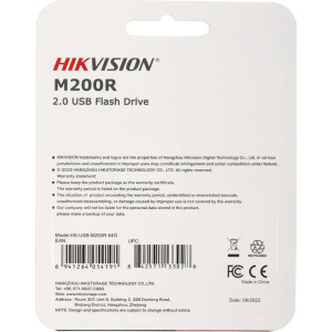 флешка usb 64гб hikvision 64gb m200r hs-usb-m200r/64g usb2.0 черный
