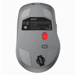 беспроводная мышка acer omr310 bt/radio usb 7but темно-серый оптич. 1600dpi аккумулятор